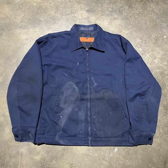 Vintage 90s Red Kap Navy Boxy Mechanics Workwear Jacket - Picture 1 of 3